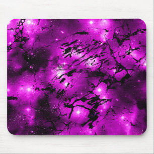 Tapis De Souris Aquarelle Galaxie de marbre Lumières roses profond