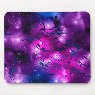 Tapis De Souris Aquarelle Galaxie Marbrée Rose, Violet & Bleu