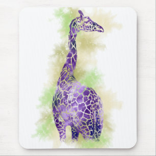 Tapis De Souris Aquarelle Giraffe 1
