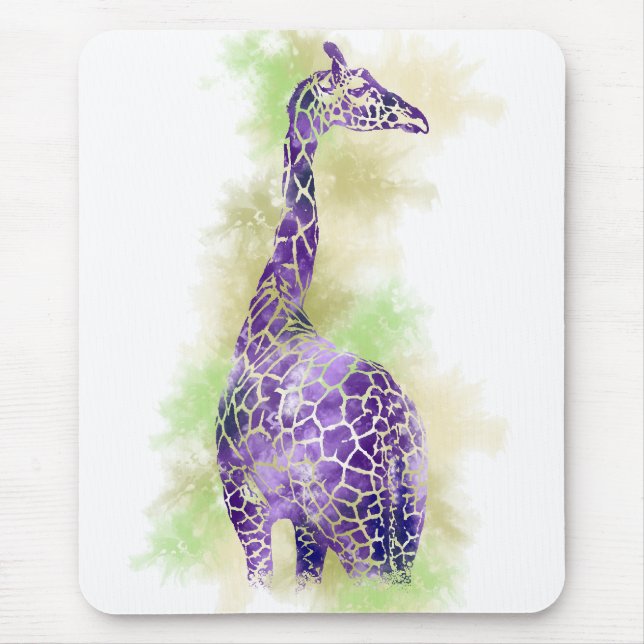Tapis De Souris Aquarelle Giraffe 1 (Devant)
