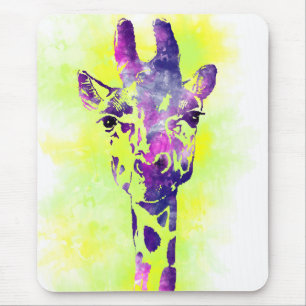 Tapis De Souris Aquarelle Giraffe 2