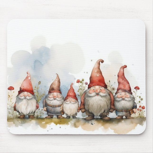 Tapis de souris aquarelle Gnomes (Devant)