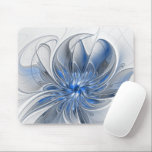 Tapis De Souris Aquarelle gris bleu Abstrait Fractal Art Flower<br><div class="desc">Une fleur d'imaginaire unique aux tons bleu et gris,  abstraite et élégante. Conception inhabituelle pour votre mousepad fleuri décoratif et plus encore.</div>
