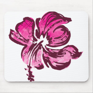 Tapis De Souris Aquarelle Hibiscus Mousepties