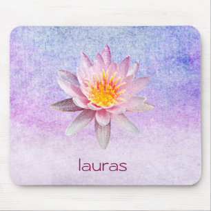 Tapis De Souris Aquarelle Lotus Fleur Peacock Yoga Méditation