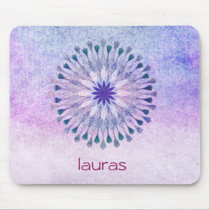 Tapis De Souris Aquarelle Lotus Fleur Peacock Yoga Méditation