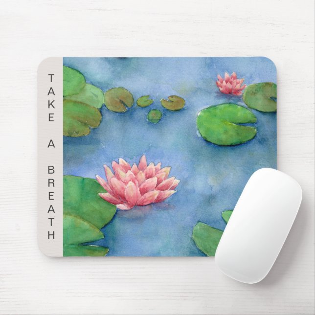 Tapis De Souris Aquarelle Lotus Flower (Avec souris)