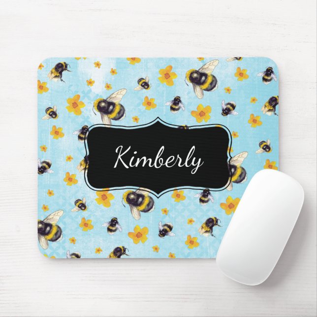 Tapis De Souris Aquarelle Monogram Bumblebee (Avec souris)
