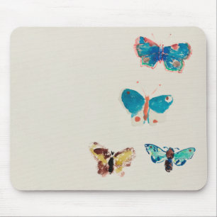 Tapis De Souris Aquarelle papillons bleus vintages. Odilon Redon