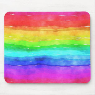Tapis De Souris Aquarelle Rainbow Strips Design Souris Pad