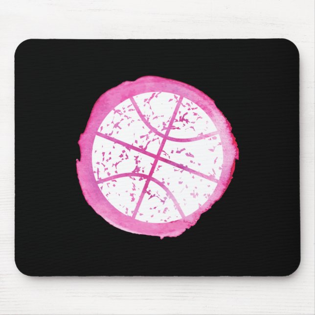 Tapis De Souris Aquarelle rose fille de basket (Devant)