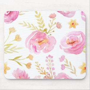 Tapis De Souris Aquarelle rose Floral