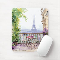 Aquarelle Tour Eiffel Paris Café français