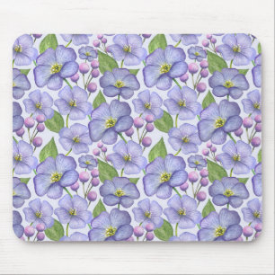 Tapis De Souris Aquarelle Violettes Violettes & Motif Floral