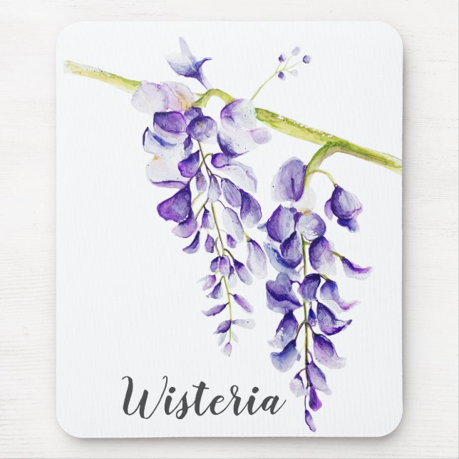 Tapis De Souris Aquarelle Wisteria Botanique (Devant)