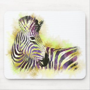 Tapis De Souris Aquarelle Zèbre