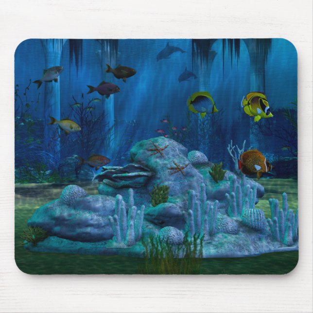 Tapis De Souris Aquarium numérique 3D Deep Sea (Devant)