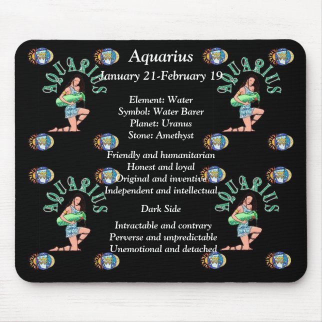 Tapis De Souris Aquarius Birth Sign Zodiac Mouse Pad (Devant)