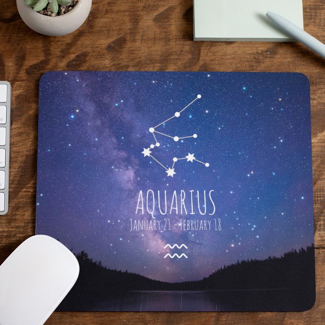 Tapis De Souris Aquarius | Constellation Zodiaque personnalisée (Créateur téléchargé)