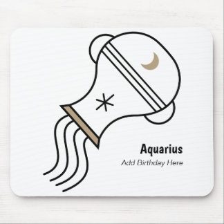 Tapis De Souris Aquarius le porteur d'eau zodiaque personnalisé
