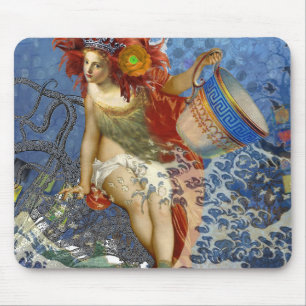 Tapis De Souris Aquarius Mermaid Gothic Blue Art