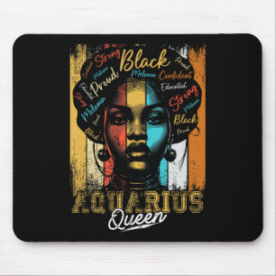 Tapis De Souris Aquarius Queen Born Nov Dec Zodiac Black History M