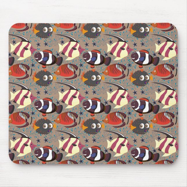Tapis De Souris Aquatic animals pattern | ocean underwater life 41 (Devant)