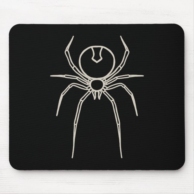 Tapis De Souris Araignée - Noir de chauve-souris et Blanc d'os (Devant)