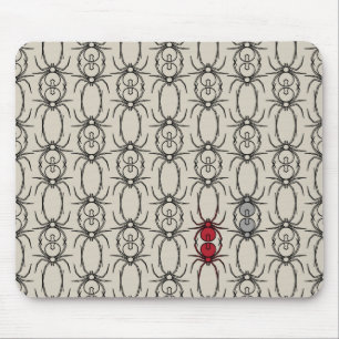 Tapis De Souris Araignées - Blanche d'os et Noir de chaume