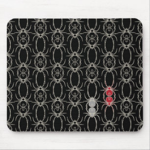 Tapis De Souris Araignées - Noir de chauve-souris et Blanc d'os