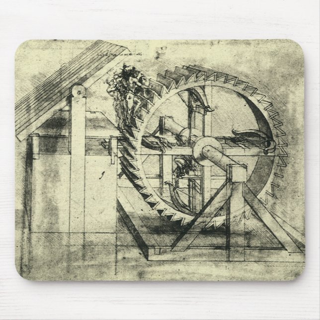Tapis De Souris Arbalète à manège de Léonard de Vinci (Devant)