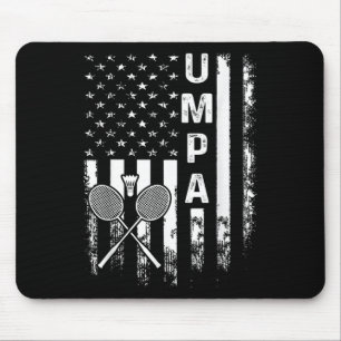 Tapis De Souris Arbitre de badminton Drapeau américain Noël vintag