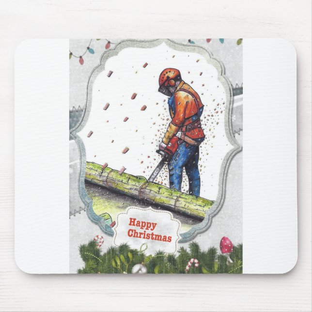 Tapis De Souris Arborist chainsaw tree surgeon Gift Christmas (Devant)