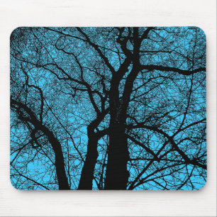 Tapis De Souris Arbre à contraste élevé - bleu ciel