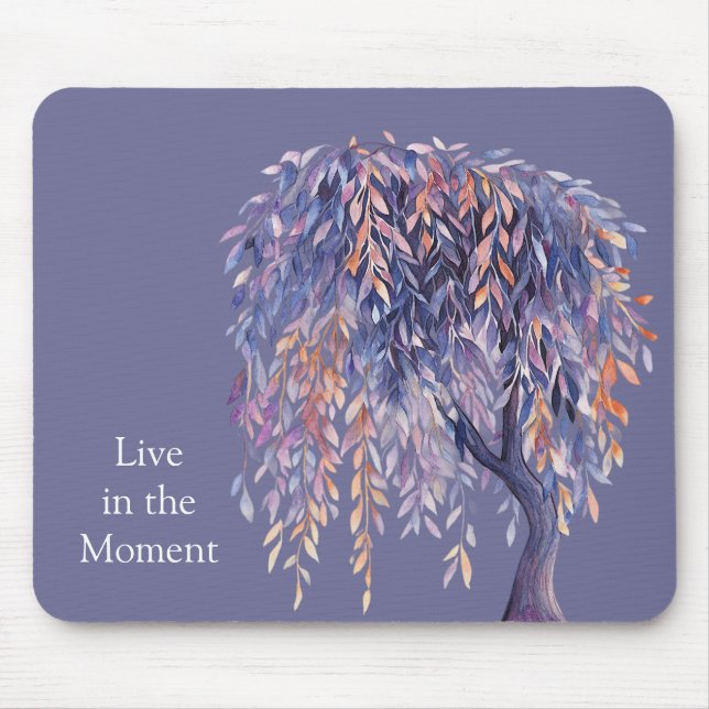 Tapis De Souris Arbre à feuilles orange violet (Devant)