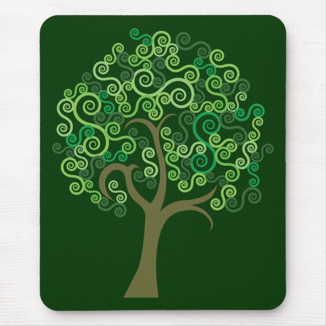 Tapis De Souris Arbre abstrait vert (Devant)