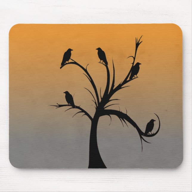 Tapis De Souris Arbre avec des corneilles (Devant)