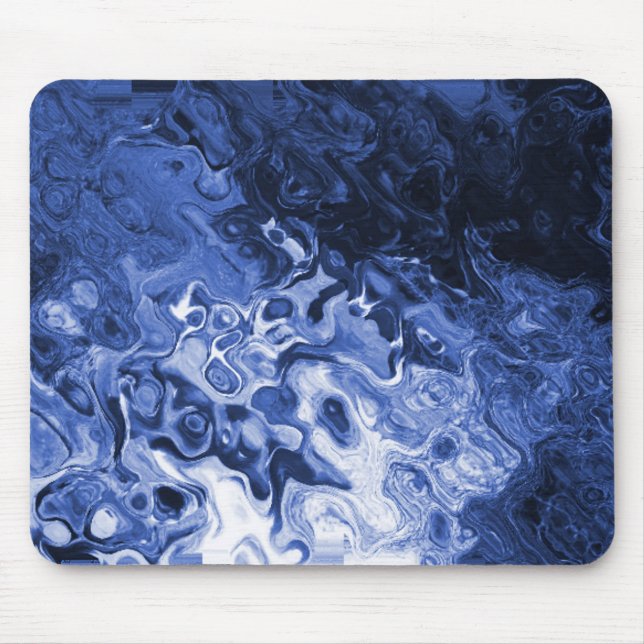 Tapis De Souris Arbre bleu Abstrait (Devant)