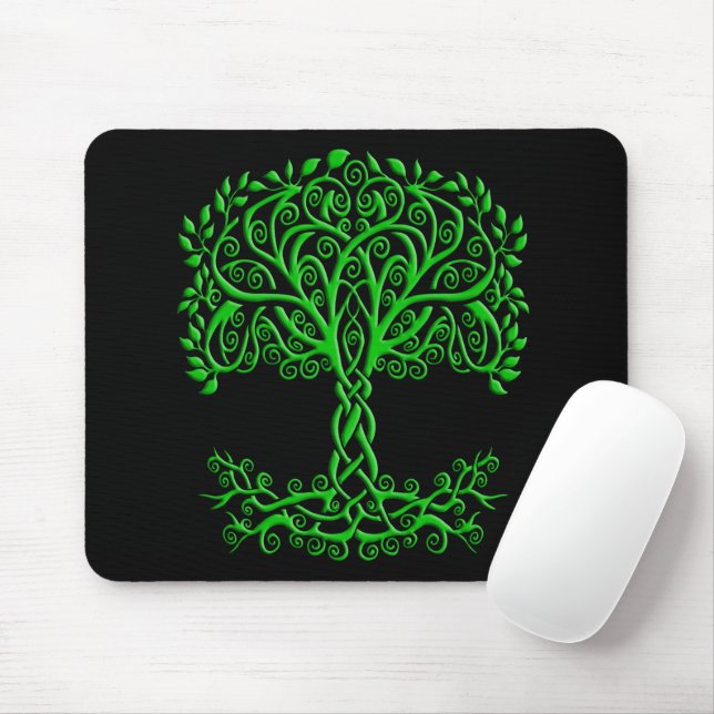 Tapis De Souris Arbre Celtique Vert De Vie (Avec souris)