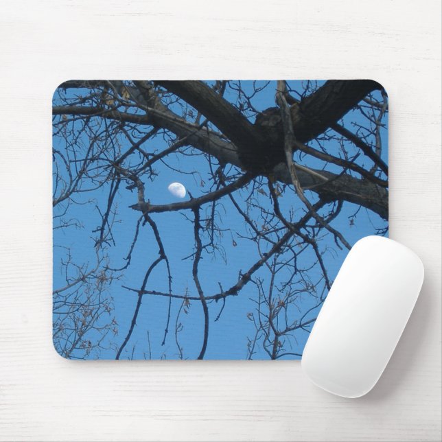 Tapis de souris Arbre Ciel Lune (Avec souris)