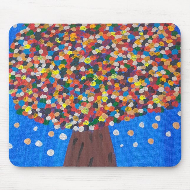 Tapis De Souris Arbre coloré Abstrait (Devant)
