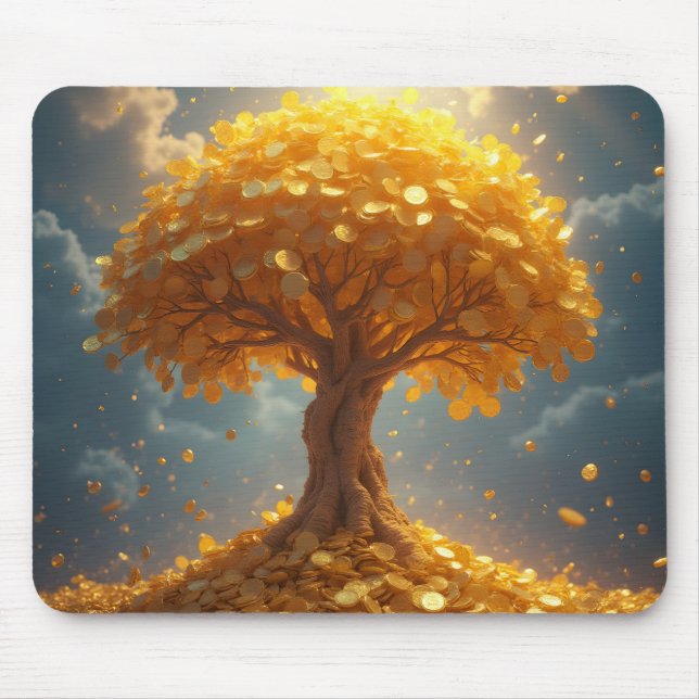Tapis De Souris arbre d'argent pièces d'or (Devant)