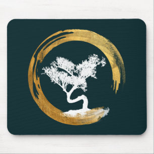 Tapis De Souris Arbre de bonsaïs. Zen Enso Circl. Calligraphie de
