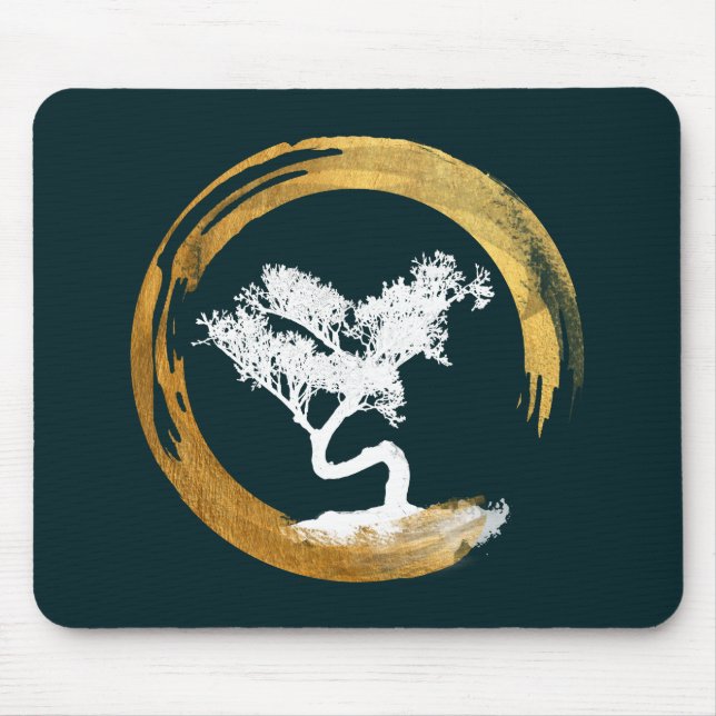 Tapis De Souris Arbre de bonsaïs. Zen Enso Circl. Calligraphie de (Devant)