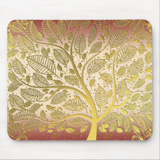 Tapis De Souris Arbre De La Parties scintillant De Vie D'Or Modern