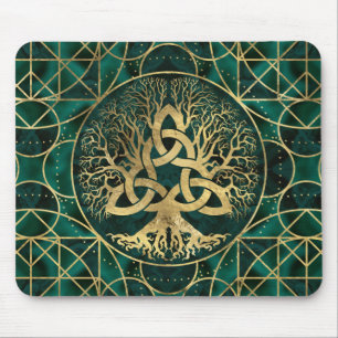 Tapis De Souris Arbre de la vie avec de la malachite et l'or de