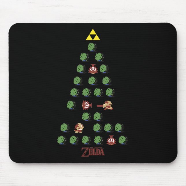 Tapis De Souris Arbre de Noël 8 bits (Devant)