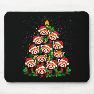 Tapis De Souris Arbre de Noël Animal Chapeau de Père Noël Panda Ro