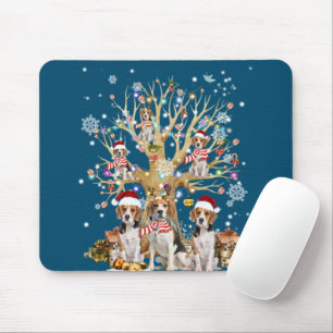Tapis De Souris Arbre de Noël beagle Ornement pour Amoureux des ch