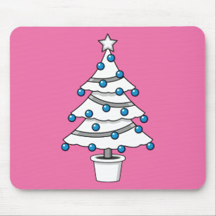 Tapis De Souris Arbre de Noël blanc